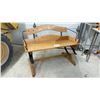 Image 1 : Ducks Unlimited Canada Oak and Black Metal Glider Bench, 30 1/2 x 42 x 21 1/2"
