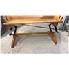 Image 4 : Ducks Unlimited Canada Oak and Black Metal Glider Bench, 30 1/2 x 42 x 21 1/2"
