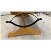 Image 6 : Ducks Unlimited Canada Oak and Black Metal Glider Bench, 30 1/2 x 42 x 21 1/2"