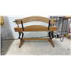 Image 8 : Ducks Unlimited Canada Oak and Black Metal Glider Bench, 30 1/2 x 42 x 21 1/2"