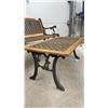 Image 14 : Ducks Unlimited Cast Iron and Wood Ducks Unlimited Garden Bench with Duck Motif and Matching Table