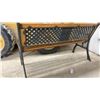 Image 6 : Ducks Unlimited Cast Iron and Wood Garden Bench with Duck Motif Lattice Back 29 x 49 x 21"