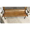 Image 8 : Ducks Unlimited Cast Iron and Wood Garden Bench with Duck Motif Lattice Back 29 x 49 x 21"