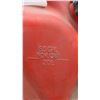 Image 4 : Two Red Plastic Gasoline Cans, 5.3 Gallon and 2 1/2 Gallon with Spouts