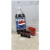 Image 1 : Pepsi 2-Liter Cardboard Double Sided Bottle Sign 25" High and 4 Coca-Cola NASCAR Racing Family