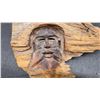 Image 3 : Set of Three Carved Wooden Face Sculptures on Natural Driftwood, Largest 12"