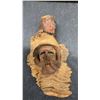 Image 5 : Set of Three Carved Wooden Face Sculptures on Natural Driftwood, Largest 12"