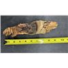 Image 8 : Set of Three Carved Wooden Face Sculptures on Natural Driftwood, Largest 12"