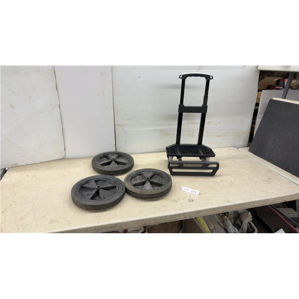 At Cart Folding Hand Dolly Three Replacement Wheels, Approx 11 3/4"