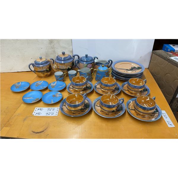 Japanese Lusterware Tea Sets with Cups, Saucers, Plates, Teapots, Creamers, and More