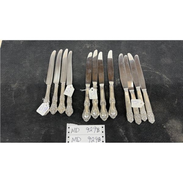 Wallace Sterling, International Sterling Co. Knives Northern Lights, Rose and Hoan of Arc Patterns