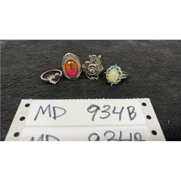 4 Sterling Women's Rings Sizes 6-10