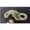 Image 2 : Vintage-Style Pearl Costume Jewelry Lot, Multi-Strand Necklaces, Brooches, Earrings, and More