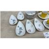 Image 2 : Porcelain Demitasse Set with Yellow Teapot, Cups, Saucers, Teardrop Dishes, and More