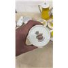 Image 7 : Porcelain Demitasse Set with Yellow Teapot, Cups, Saucers, Teardrop Dishes, and More