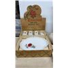 Image 2 : Federal Glass Company Rosecrest Eight-Piece Oven Glass Set, Linens and Gravy Warmer