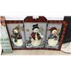 Image 2 : Three-Panel Metal Snowman Fireplace Screen and Gnome Sweet Gnome Wooden Sign