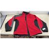 Image 2 : 2 Men's Softshell Full-Zip Jackets, Red with Black and Grey, Blue with Grey, Sz L & XL