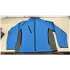 Image 5 : 2 Men's Softshell Full-Zip Jackets, Red with Black and Grey, Blue with Grey, Sz L & XL