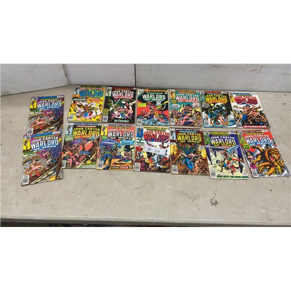 John Carter Warlord of Mars Marvel Comics Group Comic Books, 1970s-1980s, Lot of 14