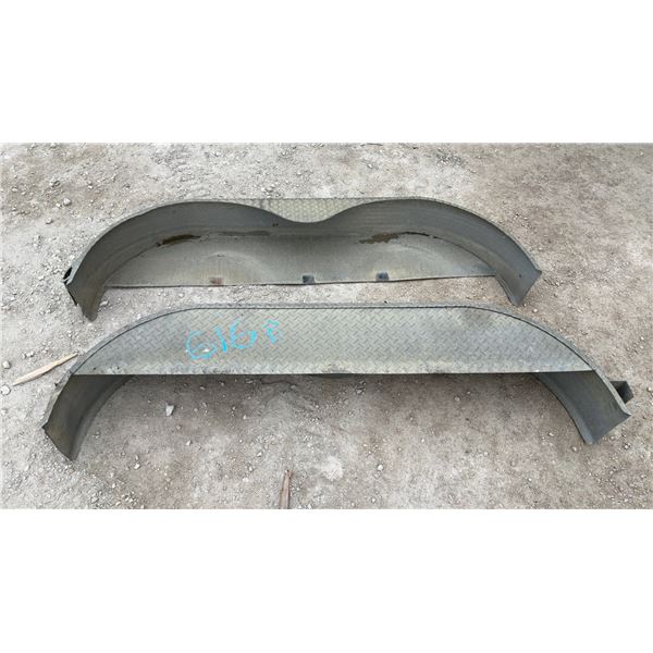 Steel Diamond Plate Trailer Fenders, Set of Two 73"