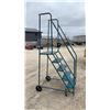 Image 1 : Six-Step Rolling Warehouse Ladder with Perforated Steps and Handrails 86" Total Height