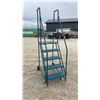 Image 2 : Six-Step Rolling Warehouse Ladder with Perforated Steps and Handrails 86" Total Height