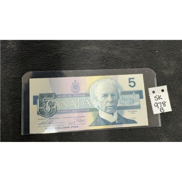 Very Nice 1986 Canada $5 Bill