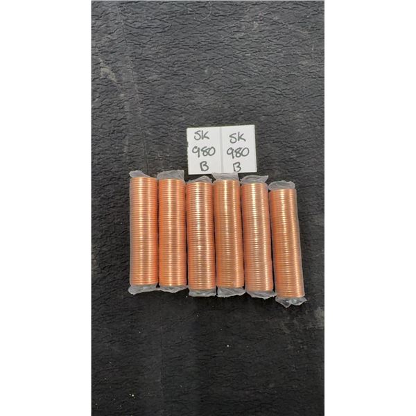 6 Rolls Pennies 2012- Last Year - 3 Mag - 3 Non-Mag. UNC