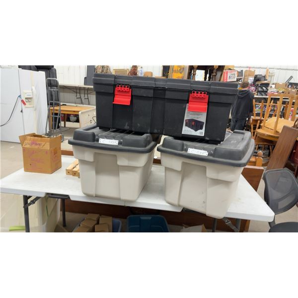 GSC Storage Locker 31 Gallon 33 x 19 x 13" and Rubbermaid Roughneck Storage Boxes