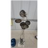 Image 2 : Glass Insulators, Blue Ribbed Glass Lens, and Abstract Metal Sculpture on Marble Base