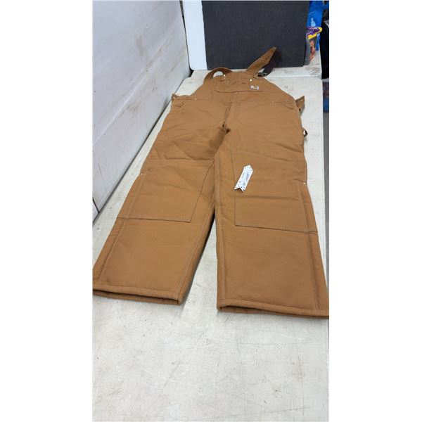 Carhartt R03 Brown Duck Bib Overalls, Size 42 x 30