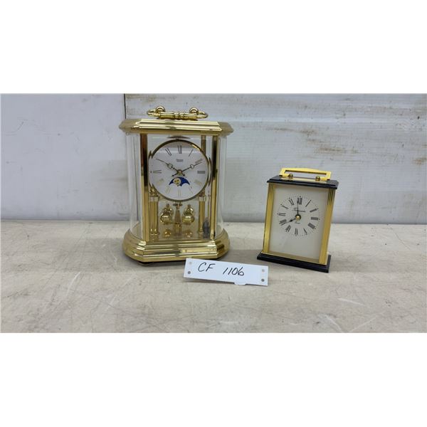 Hermle Quartz Moon Phase Anniversary Clock and Trendmaster Carriage Clock