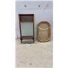 Image 1 : Repurposed Economy Glass Washboard Shelf 24 x 12" and Antique Oval Gilt Bevelled Glass Picture