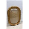 Image 6 : Repurposed Economy Glass Washboard Shelf 24 x 12" and Antique Oval Gilt Bevelled Glass Picture