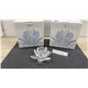 Image 1 : Fifth Avenue Crystal Ltd. "Lotus" Candleholder, 13 cm, Two Pieces with Original Boxes