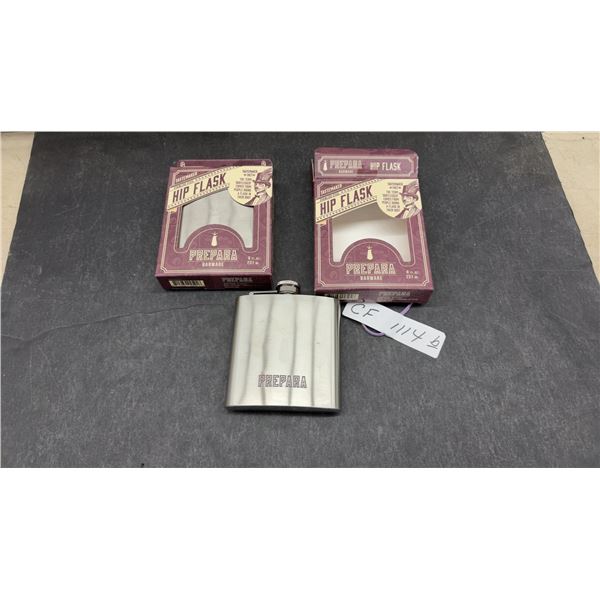 Prepara Tastemaker Stainless Steel Hip Flasks, 8 Fluid Ounce Capacity, Set of Two