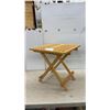 Image 1 : Wooden Folding Side Table with Lattice Top and X-Frame Base