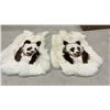 Image 2 : 2 Panda Design Rabbit Fur Mats and Inlaid Wooden Keepsake Box