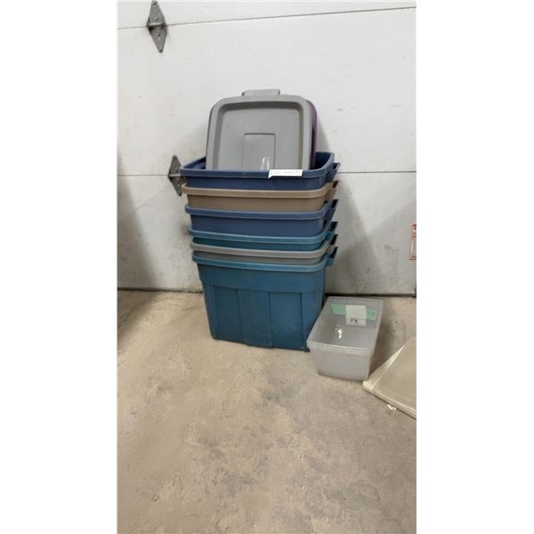 Rubbermaid Super Tough Storage Totes with Lids and Clear Storage Container, Assorted Colors