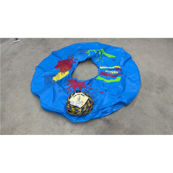 Sevylor Inflatable Towable Water Tube with Airhead 60-Foot Tube Tow Rope