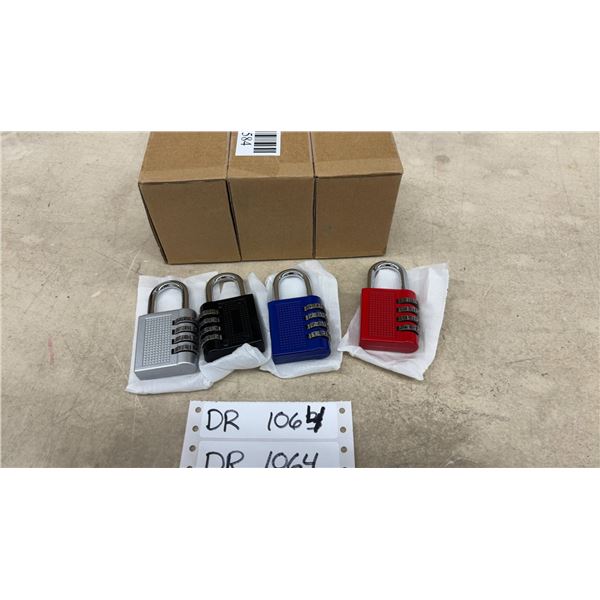 3 Boxes of New Combination Locks 4per Box, 12 Total