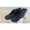 Image 2 : Black Lace-Up Ankle Boots with Side Zipper and Padded Collar, European Size 39