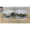 Image 1 : Pair of Dynamic 14 x 5.5" White Steel Trailer Wheels, 5-on-4.5" Bolt Pattern