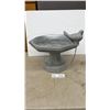 Image 1 : Cast Concrete Octagonal Bird Bath with Bird Figurine on Pedestal Base
