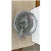 Image 2 : Cast Concrete Octagonal Bird Bath with Bird Figurine on Pedestal Base