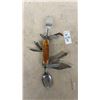 Image 4 : Vintage Multi-Tool Hobo Camp Knife with Fork, Spoon, Corkscrew, and Leather Sheath