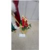 Image 4 : Standing Santa Claus Figurine with Christmas Tree and Gold Gift Bag 30" Tall