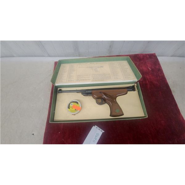 Weihrauch HW 70 Match .177 Caliber Spring-Piston Air Pistol with Pellets and Original Box Vintage