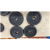 Image 2 : Steel Weights, 2 Bars, Grip Trainers, 85 Pounds of Weughts